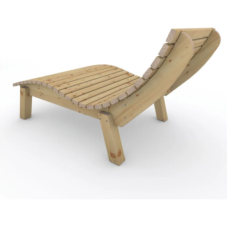 Gartenliege Relaxliege "Liege-Franzi" (Lärche) Breite 140cm Einstiegshöhe 40cm mit Füßen – Bild 4