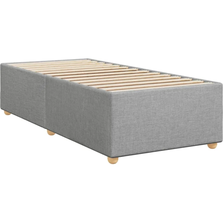 vidaXL Bettgestell ohne Matratze Hellgrau 80x200 cm Stoff 3284687 – Bild 3