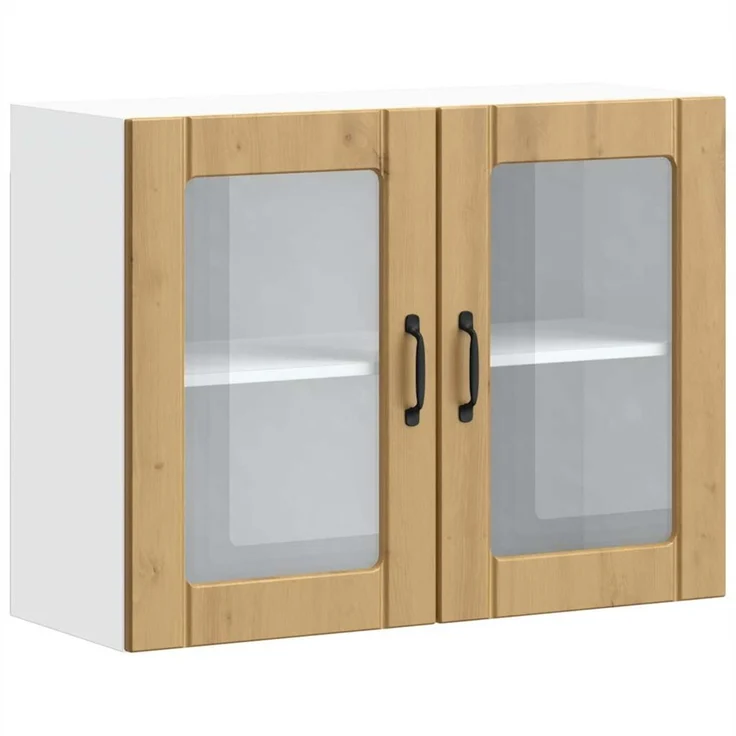 vidaXL Küchen-Hängeschrank mit Glastür Artisan-Eiche Holzwerkstoff 853856 – Bild 2