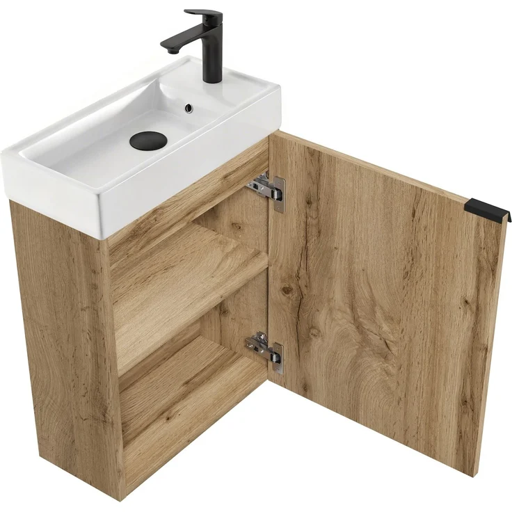 Badplaats Toilettenmöbel Keno 50 x 23 cm – Eiche – Waschtischunterschrank mit Waschbecken – Bild 2