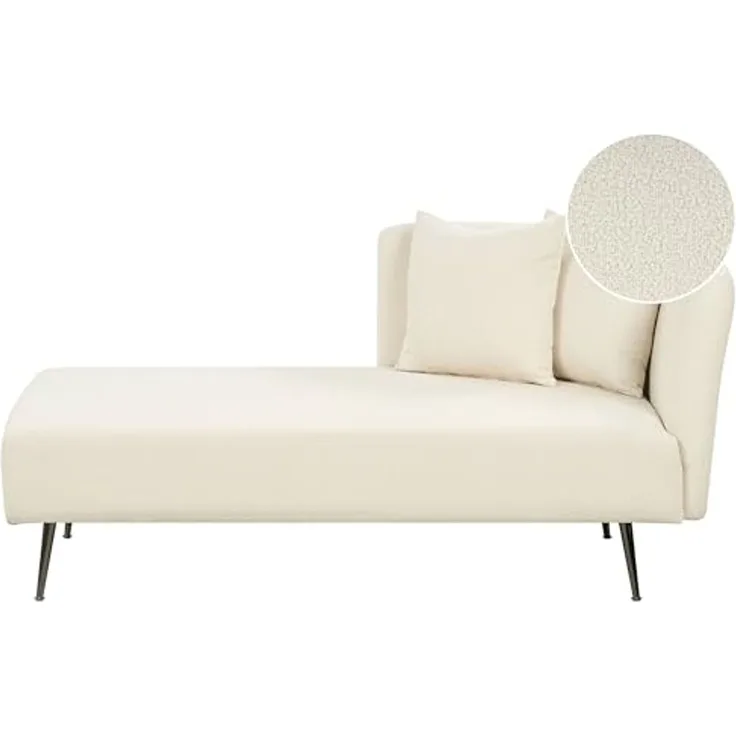 Chaiselongue Bouclé cremeweiß rechtsseitig RIOM