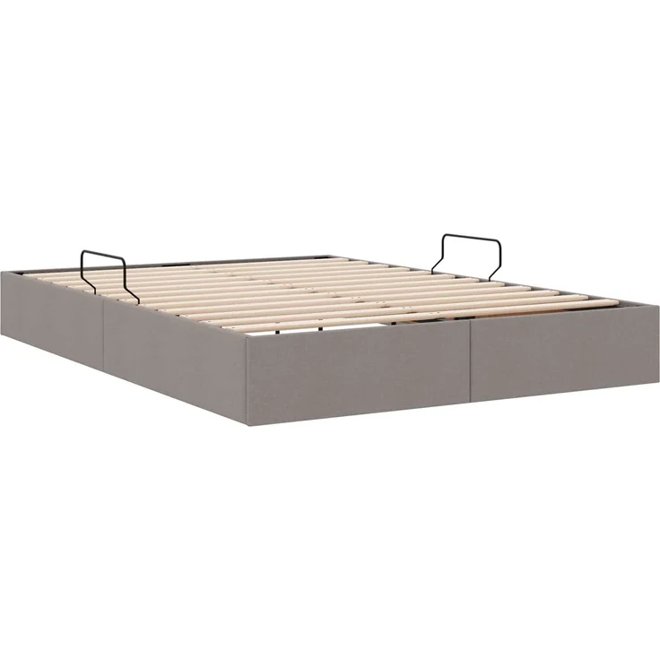 vidaXL Ottoman Bettgestell mit Speicher Taupe 140 x 200 cm Stoff 3442829 – Bild 5