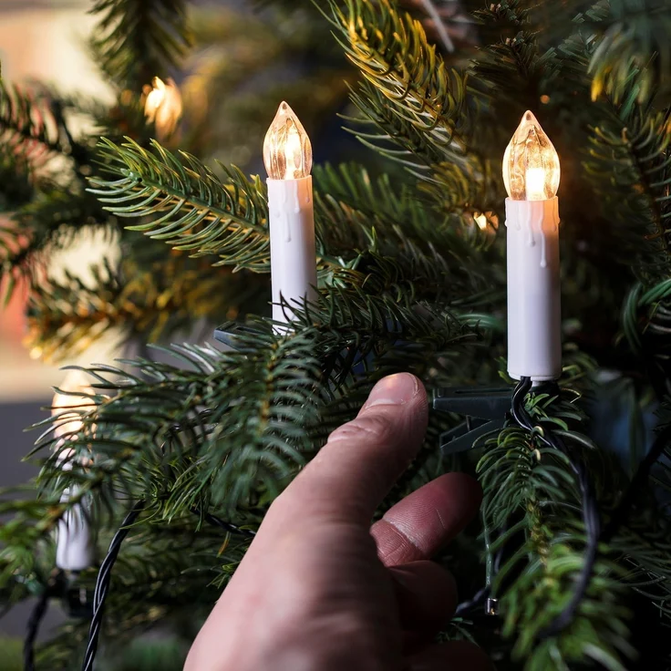 Lights4fun LED-Christbaumkerzen 50er LED Weihnachtsbaumkerzen Lichterkette – Bild 7