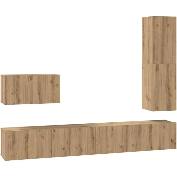 vidaXL TV-Schrankset 4 stk. 30,5 x 30 x 110 cm Artisan-Eiche 3393329 – Bild 2
