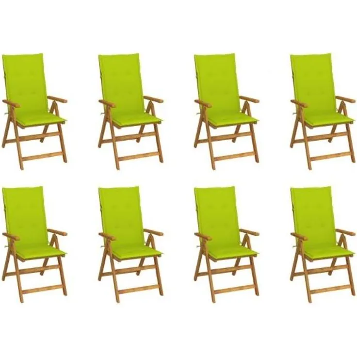 vidaXL Klappbare Gartenstühle mit Kissen 8 Stk. Massivholz Akazie 3075065