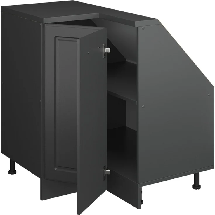 Eck-Küchenschrank für Dachschrägen R-Line Anthrazit Landhaus 75.6 cm mit 1 Tür Vicco – Bild 4