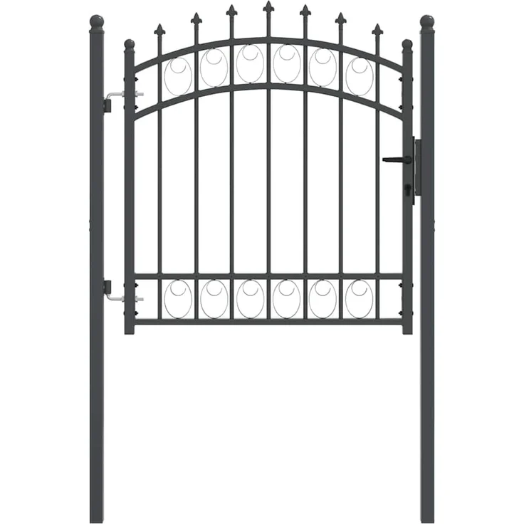 vidaXL Zauntor mit Spitzen mit Schloss Emmen Grau 100 x 100 cm 42008987 – Bild 2
