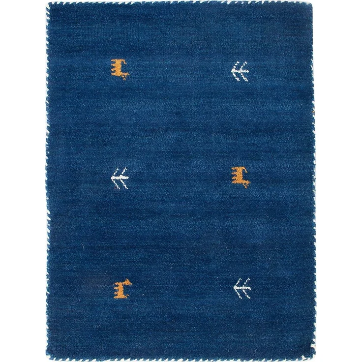 Gabbeh Teppich - Loribaft Softy - 90x60 cm - blau – Bild 1