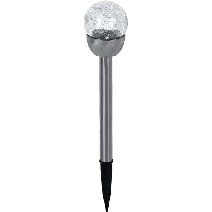 LED Außenleuchte, Solarleuchte, Edelstahl, Silber, 4er Set, H 24,5 cm – Bild 4