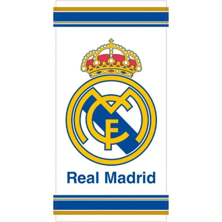 Real Madrid Strandtuch Weiß Badetuch Handtuch Baumwolle 70 × 140 cm – Bild 1