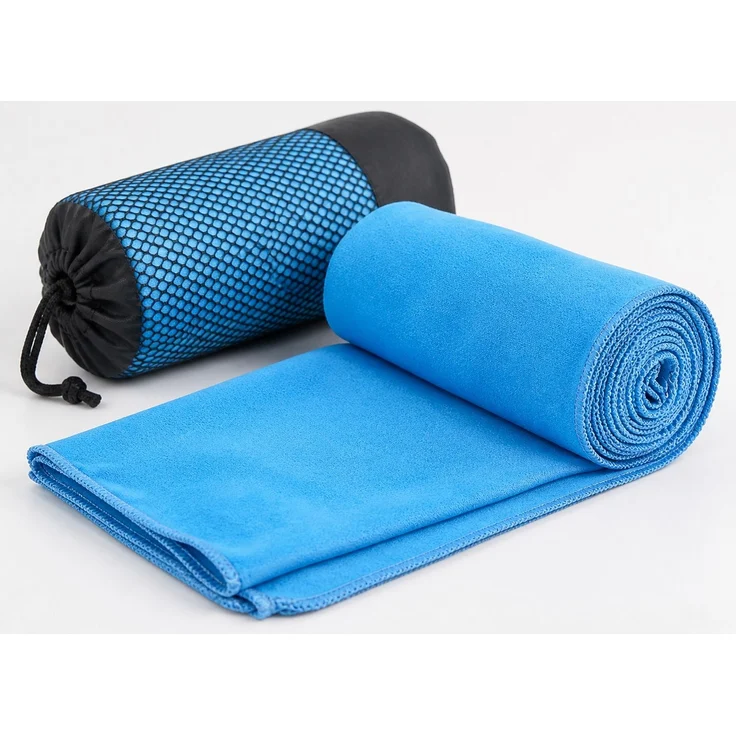 Mikrofaser-Sporthandtuch schnelltrocknend für Yoga und Fitness Himmelblau 76 x 152 cm – Bild 3