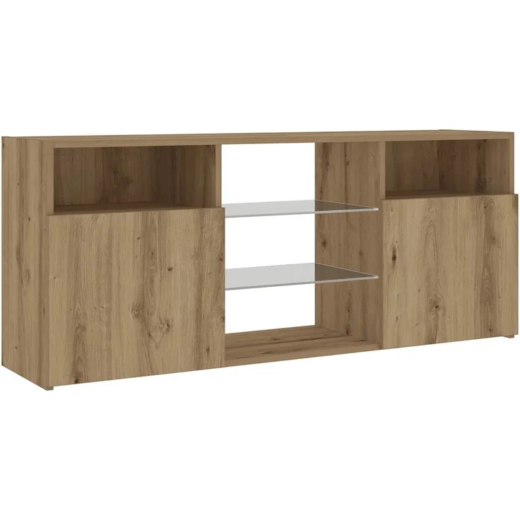vidaXL TV-Schrank mit LED-Leuchten Artisan-Eiche 120x30x50 cm 856352 – Bild 5
