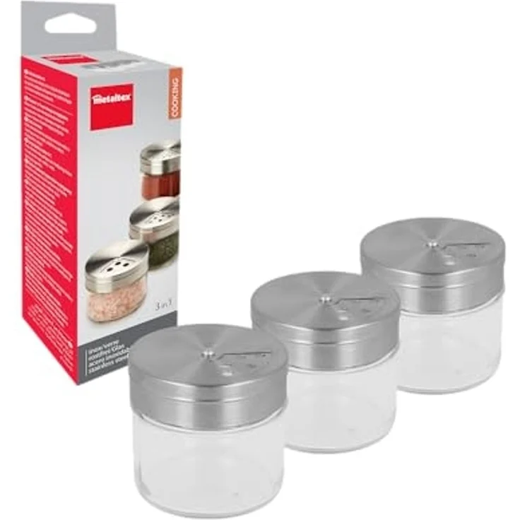 METALTEX 259850000 3er Set Gewürzstreuer Glas/Inox 100 ml – Bild 5