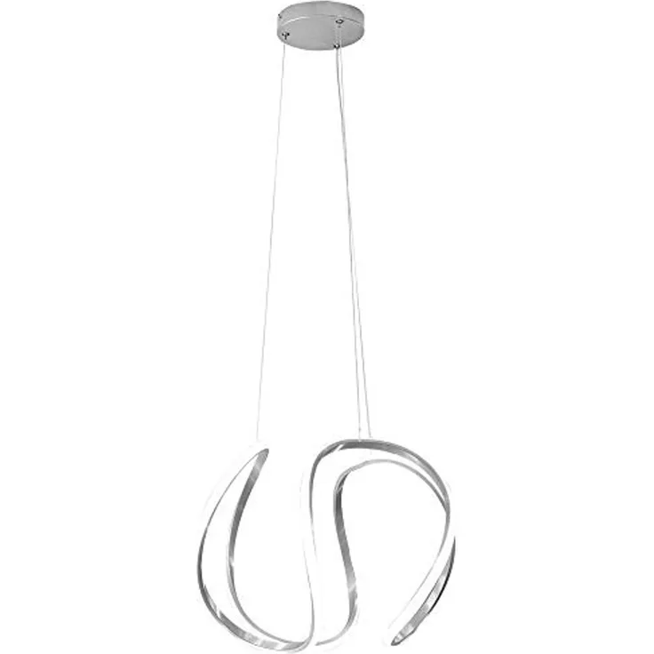 LED Pendelleuchte, grau, weiß, dimmbar, geschwungen, L 45 cm