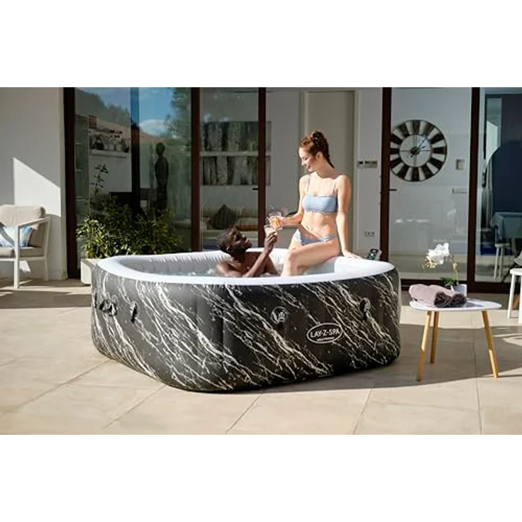 Bestway LAY-Z-SPA® Hollywood AirJet™ LED-Whirlpool für 6 Personen, 180 x 180 x 66 cm, Marmor-Optik (Marquinia), 778 l Wasserkapazität, automatisches Heizen bis 40 °C – Bild 5