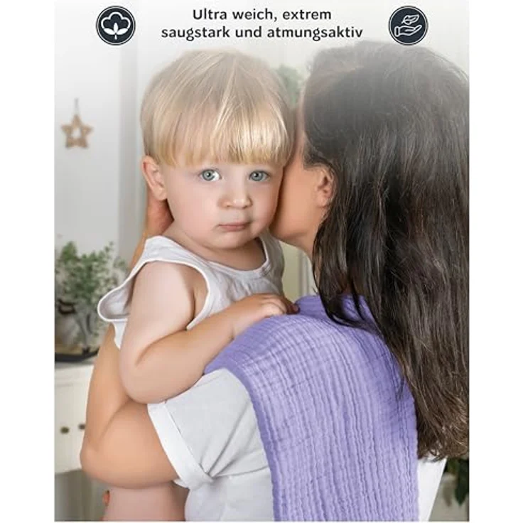 Laynenburg Spucktuch Baby 10er-Set in 30x50cm aus extra weichem Musselin - 100% Baumwolle, Musselin-tücher als Mulltücher, Mullwindeln oder Stoffwindeln – Bild 6