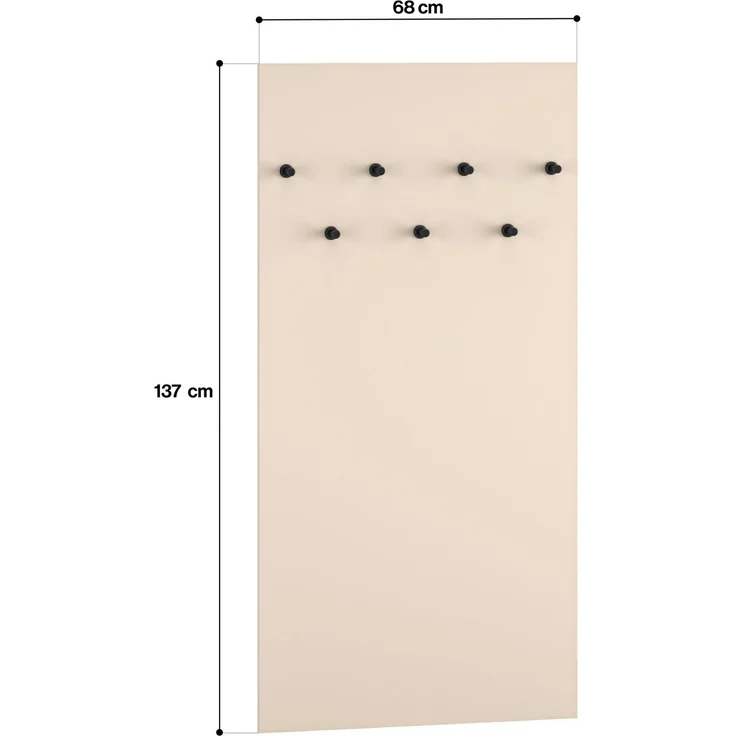 Selsey 'Caletto' Wandgarderobe mit 6 Haken, beige, ca. 137 x 68 x 2 cm – Bild 4