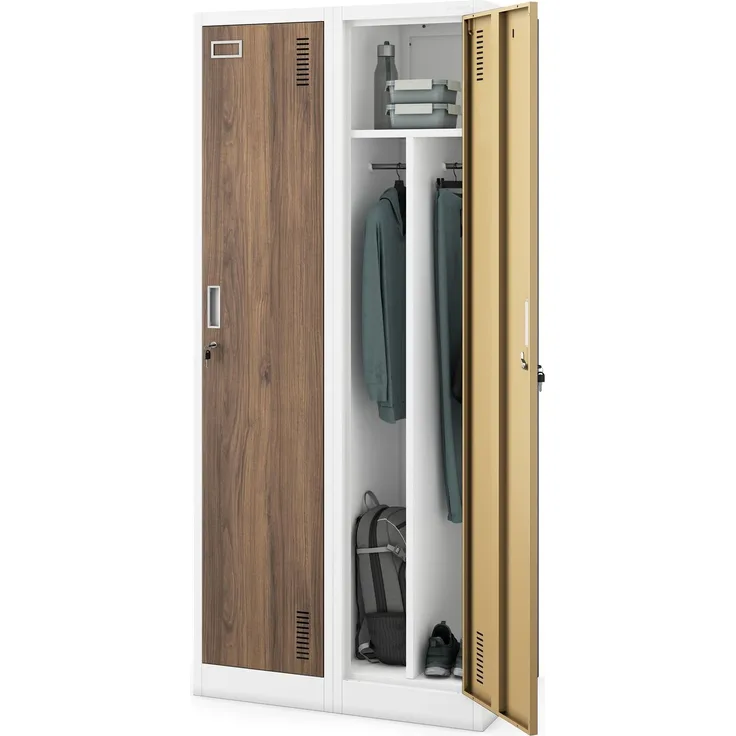 Jan Nowak Personalschrank Umkleideschrank Metall 4 Fächer 180x80x50 cm | Garderobenschrank, Mitarbeiterschrank, Fächerschrank abschließbar, 4 Fächer, Lüftung, Kleiderstangen, Haken