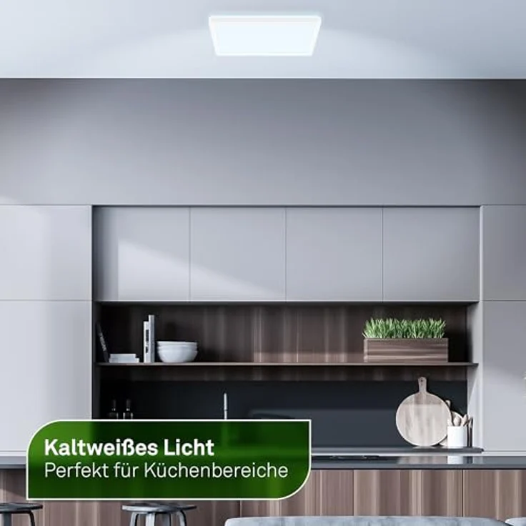 BRILONER - EEK A LED Panel Effizient mit 11W bei 2400lm, ca. 50.000h Licht, flach, CCT, indirektes Licht, LED Lampe, Deckenleuchte, Wohnzimmerlampe, Deckenlampe, Flur, 29,3 x 29,3 x 3 cm, Weiß – Bild 6