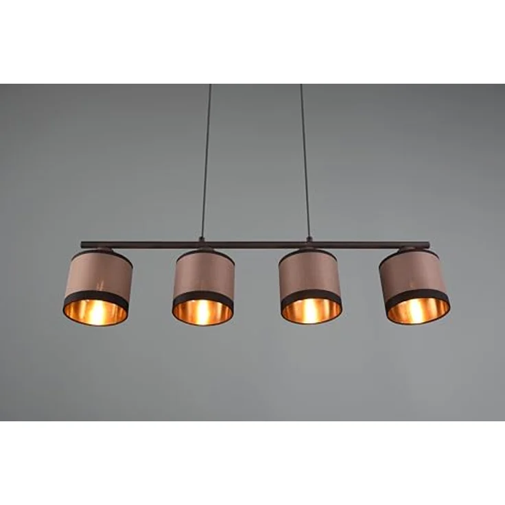 Reality Pendelleuchte Davos, 4-flammig, Schwarz Matt, 75 cm x 12 cm, elegante Textilgestaltung, energiesparend mit LED-Leuchtmitteln – Bild 5