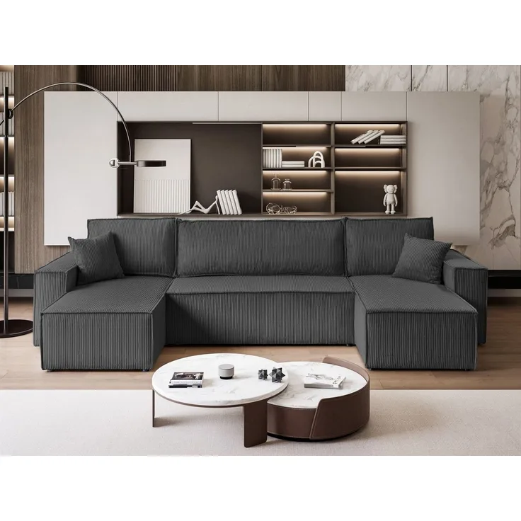 Lookway Wohnlandschaft CARLOS U CORD Gepolstertes Sofa in U-Form, Schlaffunktion