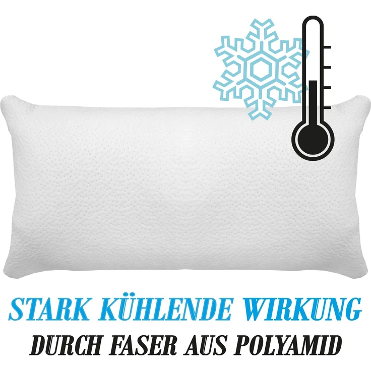 Kühlendes Kopfkissen 40x80cm - Kühlkissen - Öko Tex, Temperaturregulierend - Nackenstützkissen Kühl Effekt – Bild 2