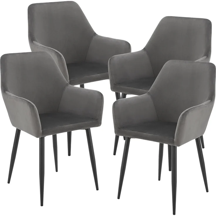 Esszimmerstuhl Hollola 4er Set Dunkelgrau [en. casa] – Bild 1