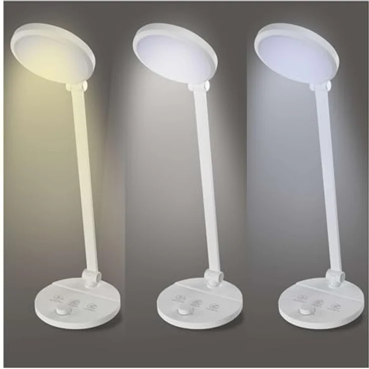 Emos LED-Schreibtischlampe CHARLES, 7,6W, 550lm, dimmbar, klappbar und neigbar, Farbwechsel, 1,3m Kabel, weiß, Z7628W – Bild 5
