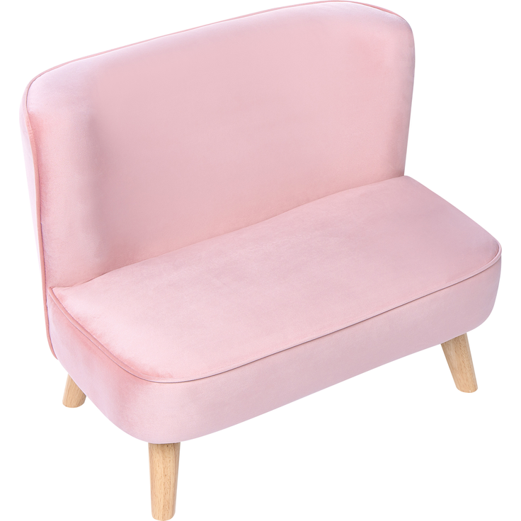 Kindersofa RISBY Samtstoff Rosa – Bild 6
