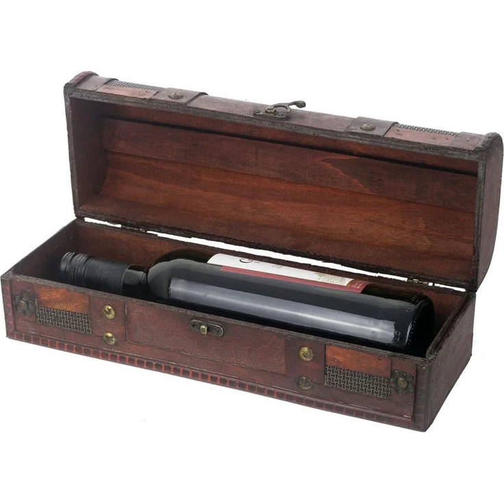 HMF Geschenkbox Vintage Weinbox, Geschenkkiste für besondere Anlässe, Deko Geschenk aus Holz für 1 Weinflasche, Querformat, Portugal – Bild 2