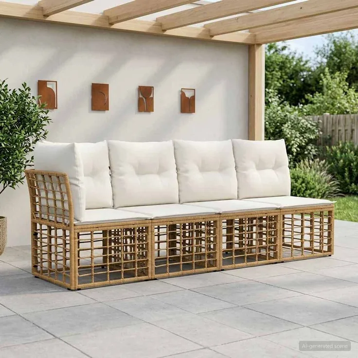 vidaXL 4-Sitzer Garten-Sofa mit linker Armlehne 4 pcs 4-Sitzanzahl 42026734