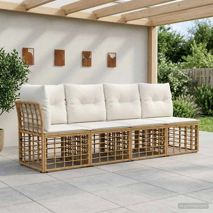 vidaXL 4-Sitzer Garten-Sofa mit linker Armlehne 4 pcs 4-Sitzanzahl 42026734 – Bild 1
