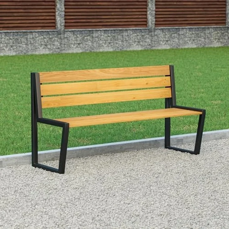 QLS Gartenbank Bankbeine HELSINKI (Set 2 Stück, pulverbeschichtet), Bankgestell Bankfüße Beine aus Stahl schwarz – Bild 5