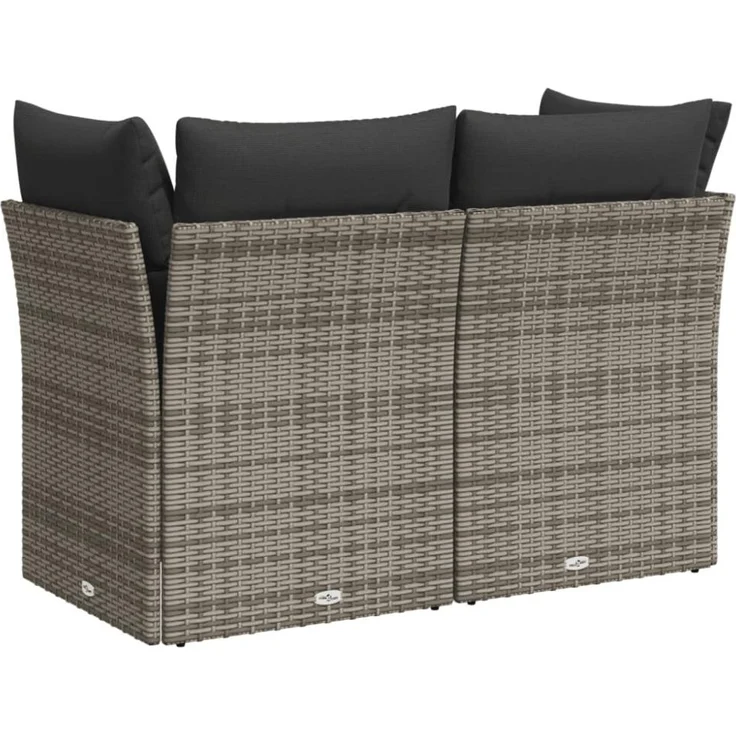 vidaXL Gartensofa 2-Sitzer mit Kissen Grau Poly Rattan 366137 – Bild 10
