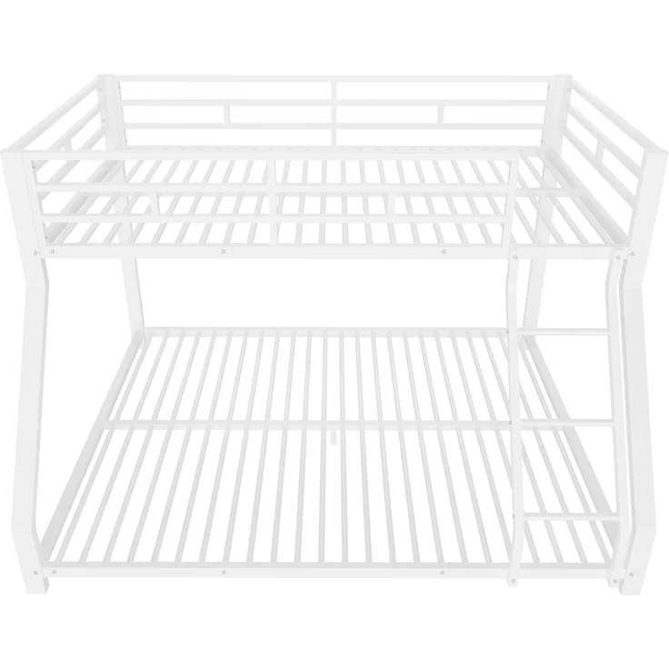 Etagenbett, 90*200 cm 140*200 cm, Geländer, Stufe, en747 zertifiziert, ohne Matratze, Metall, Weiß – Bild 10