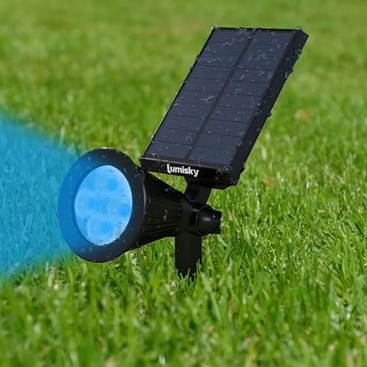 Lumisky 2er Set Solar Strahler 100LM, LED-SOLAR-SPOT 2x Spiky C34 für Gartenbeleuchtung, bis zu 12 Stunden Laufzeit – Bild 3