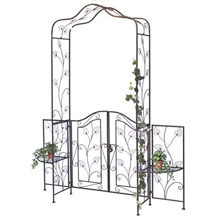 DanDiBo Rosenbogen mit Tor Tür aus Metall 101759 Gartentor 236x186 cm Schmiedeeisen Rankgerüst – Bild 7