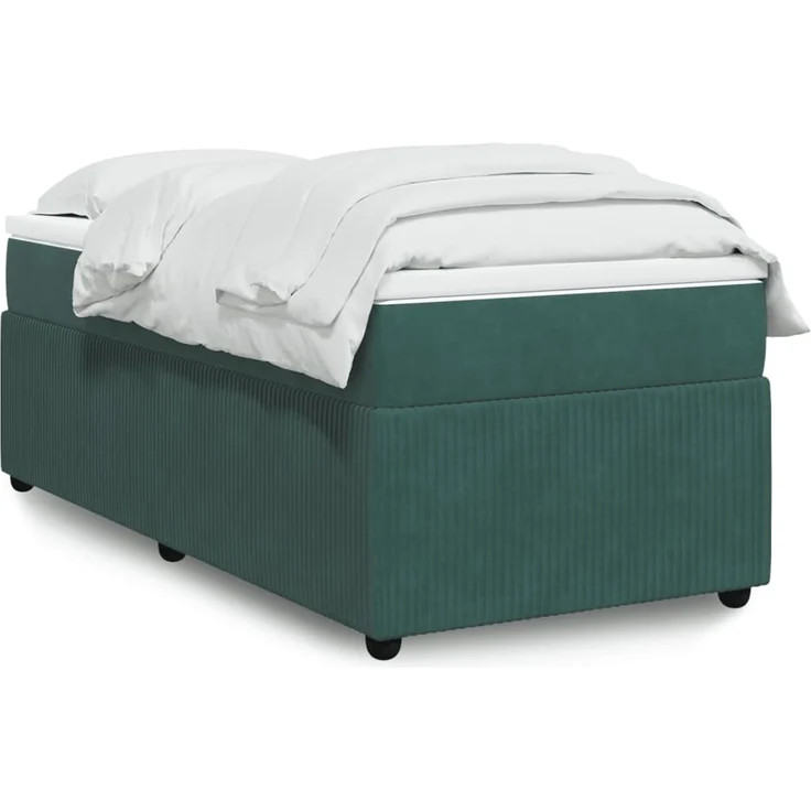 vidaXL Boxspringbett mit Matratze Dunkelgrün 100x200 cm Samt 3285623 – Bild 1
