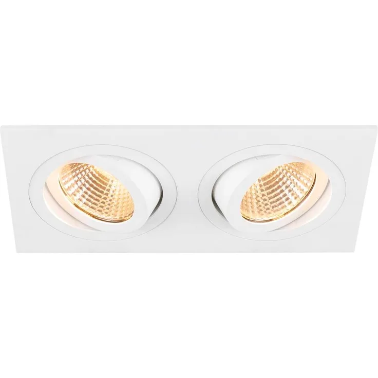 SLV NEW TRIA® 155, Deckeneinbauleuchte, quadratisch, 2700K, zweiflammig, PHASE, 38°, weiß - Wand- und Deckenleuchten