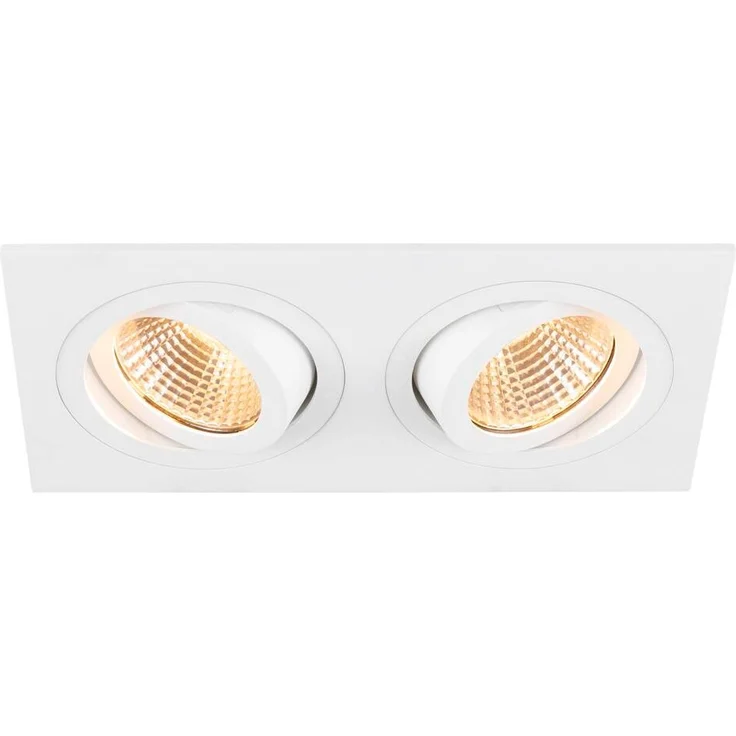 SLV NEW TRIA® 155, Deckeneinbauleuchte, quadratisch, 2700K, zweiflammig, PHASE, 38°, weiß - Wand- und Deckenleuchten