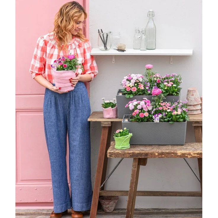 Dehner Blumenkasten Pflanzkasten Stone, Naturstein-Optik, verschiedene Größen, Kunststoff, mit integriertem Hydro-Power-Selbstbewässerungssystem – Bild 2