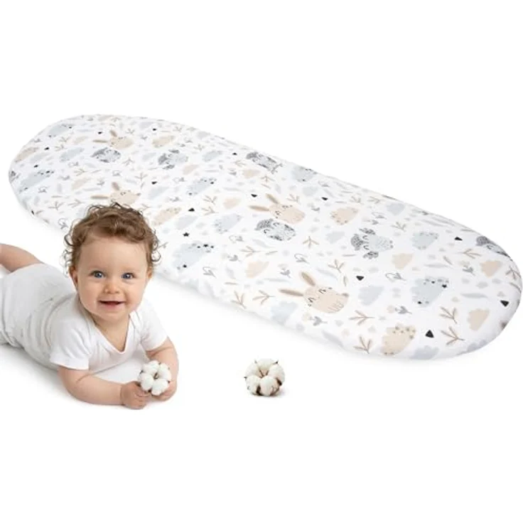 Medi Partners Baby Spannbettlaken Kinderwagen Laken 86x40 Bettlaken Stubenwagen - 100% Baumwolle Fitted Sheet für Beistellbett Babybett Bezug (Glade) – Bild 1