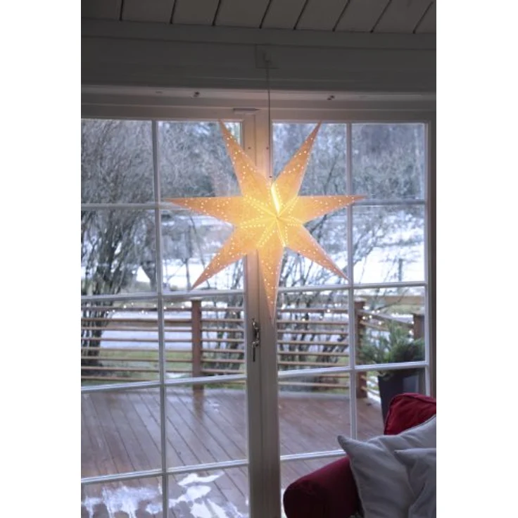 Weihnachtsstern Sensy von Star Trading, 3D Papierstern Weihnachten in Weiß, Dekostern zum Aufhängen mit Kabel, E14 Fassung, Ø: 100 cm – Bild 4