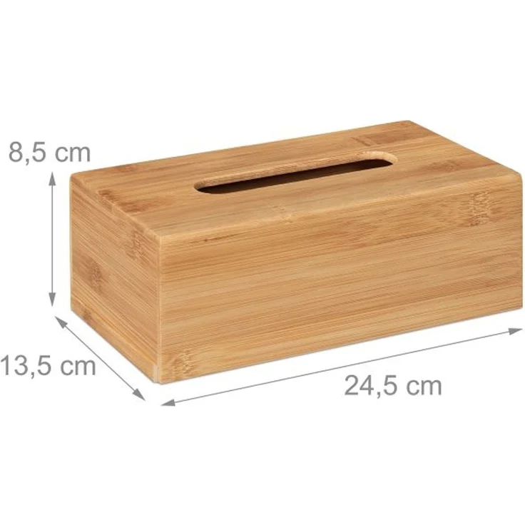 Relaxdays Kosmetiktücherbox aus Bambus – Bild 4
