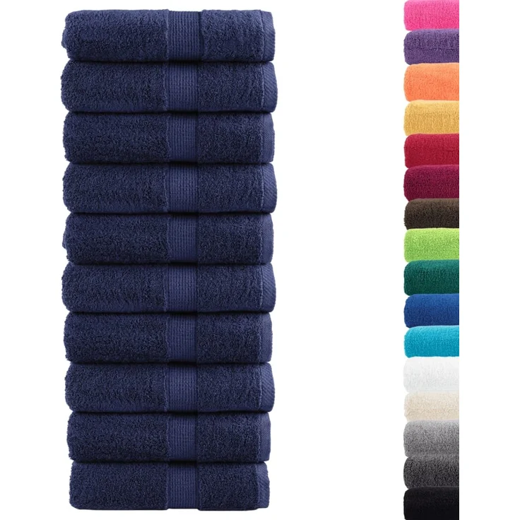 vidaXL Premium Gästetücher SOLUND 10 Stk. Marineblau 30x50 cm 600 g/m² 137256 – Bild 2