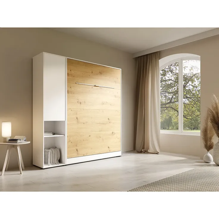 Vente-unique - RAPILI Bett Holz, Platte BeigeWeiß - B 50 cm239,2 cm x H 225,2 cm x L 229 cm – Bild 2