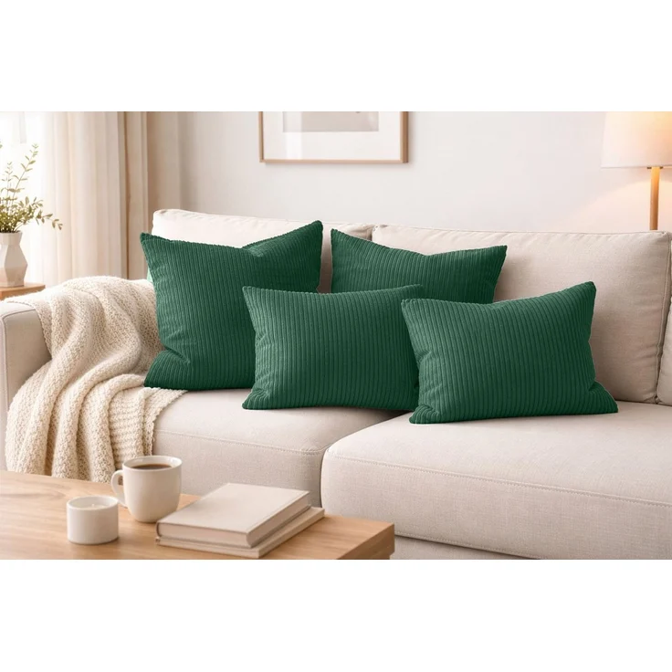 Amilian Dekokissen - Kissen Set 4er - Sofakissen mit Füllung 2 x 50 x 50 + 2 x 35 x 45 cm, (4 Stück) Kuschelkissen - Zierkissen mit Kissenfüllung - Couchkissen – Bild 1