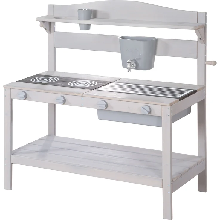 roba Spielküche Outdoor - inkl. Küchenzubehör - HxBxT: ca. 88 x 90 x 35 cm - Grau – Bild 1