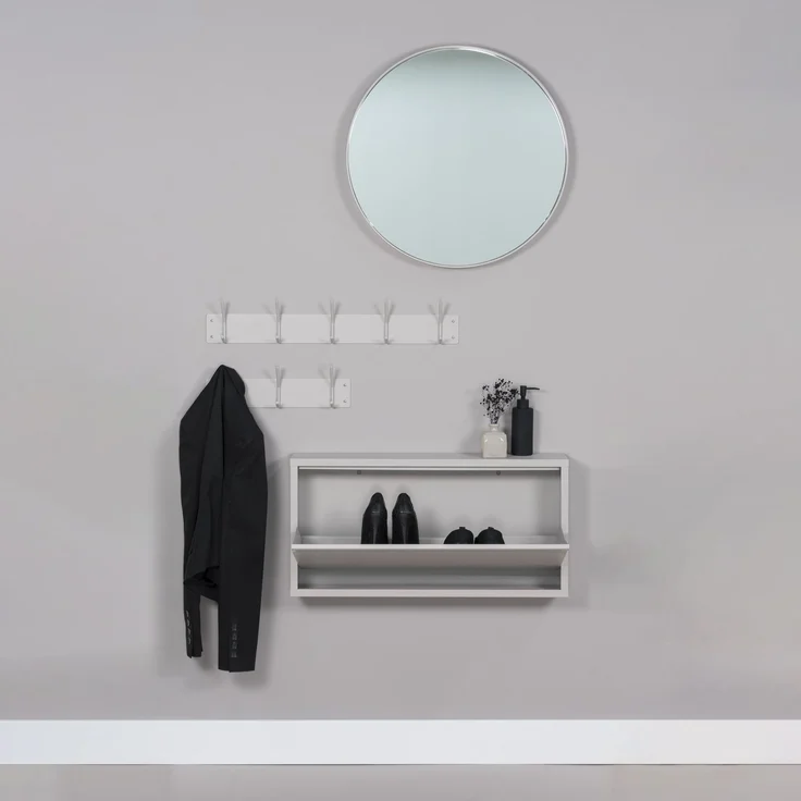 Spinder Design FUSION 3 Garderobe Stahl Skandinavisch Silky Taupe 40x6x12 cm – Bild 5