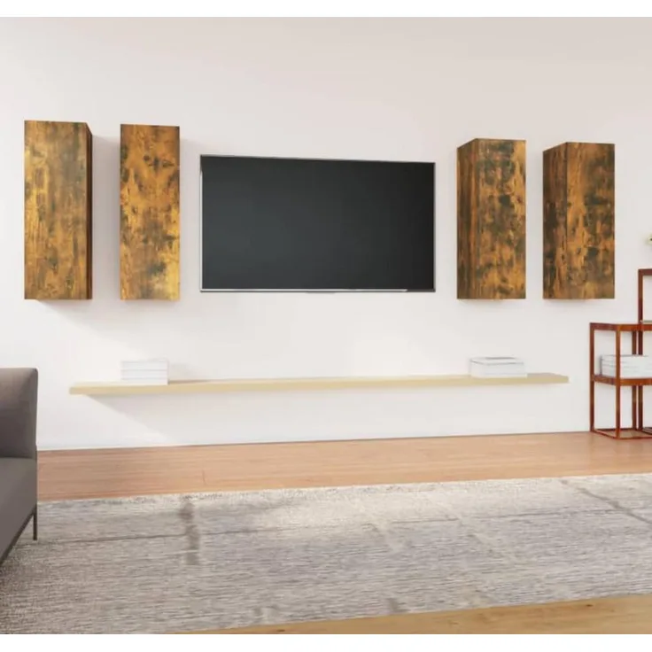 vidaXL TV-Schränke 4 Stk. Räuchereiche 30,5x30x90 cm Holzwerkstoff 3120329